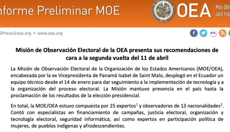 Se anuncia informe preliminar de las elecciones generales