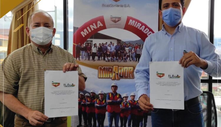 EcuaCorriente S.A. firma convenio para dotar de agua potable a habitantes de Tundayme