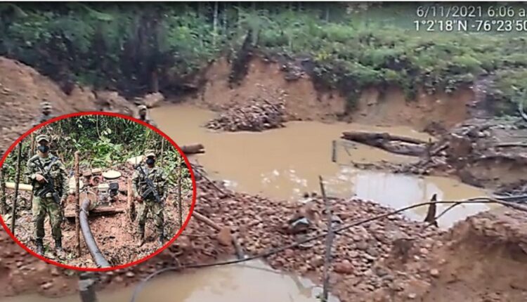 ¡Encontraron grave contaminación! Golpe a la minería ilegal, en límites entre Cauca y Putumayo