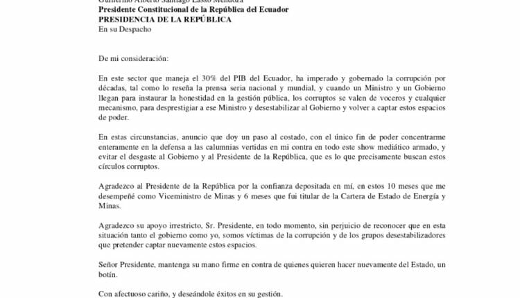 Ministro de Energía y Minas renunció a su cargo