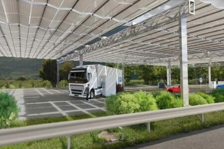 Estos techos solares plegables en forma de acordeón alimentarán estaciones de recarga de EVs