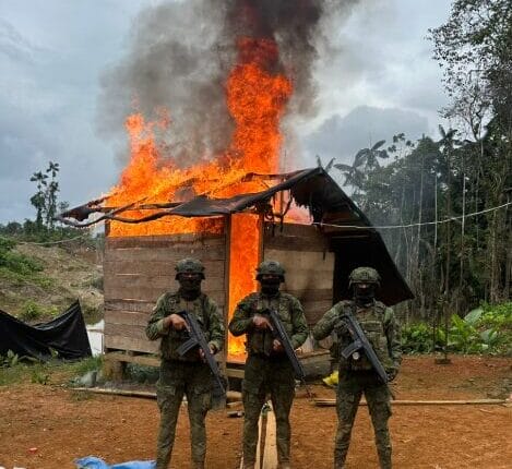 Ejército desmantela campamento de minería ilegal en San Lorenzo