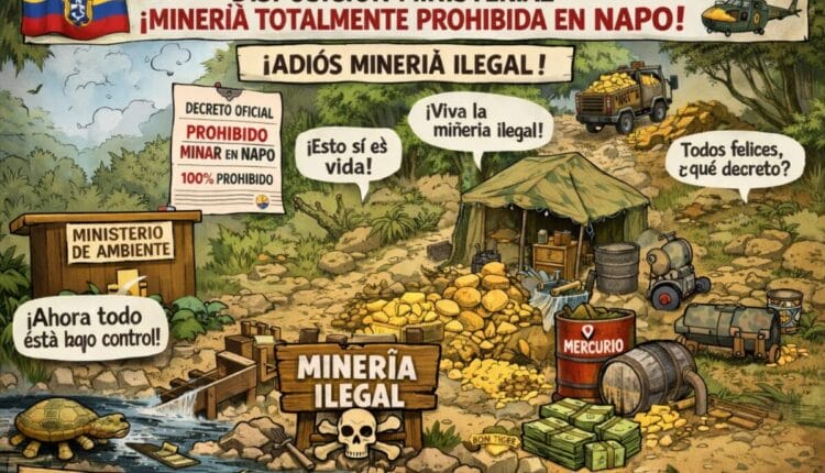 Cierre minero en Napo: el Estado prohíbe una actividad que no tiene capacidad de controlar