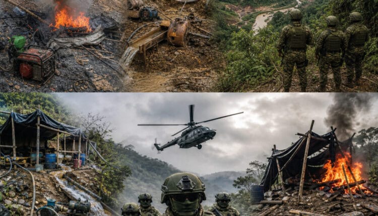 Ofensiva militar golpea la minería ilegal en cuatro provincias y áreas protegidas