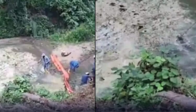Derrame de diésel genera preocupación ambiental en Taquigüe, provincia de Esmeraldas