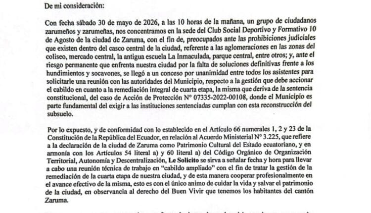Ciudadanía De Zaruma Impulsa Agenda De Seguimiento A La Remediación Integral Del Subsuelo Y Su Impacto En El Desarrollo Territorial