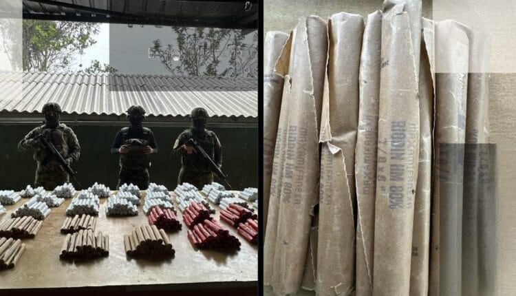 Ejército incauta 699 unidades de material explosivo durante operativo contra la minería ilegal en Zamora